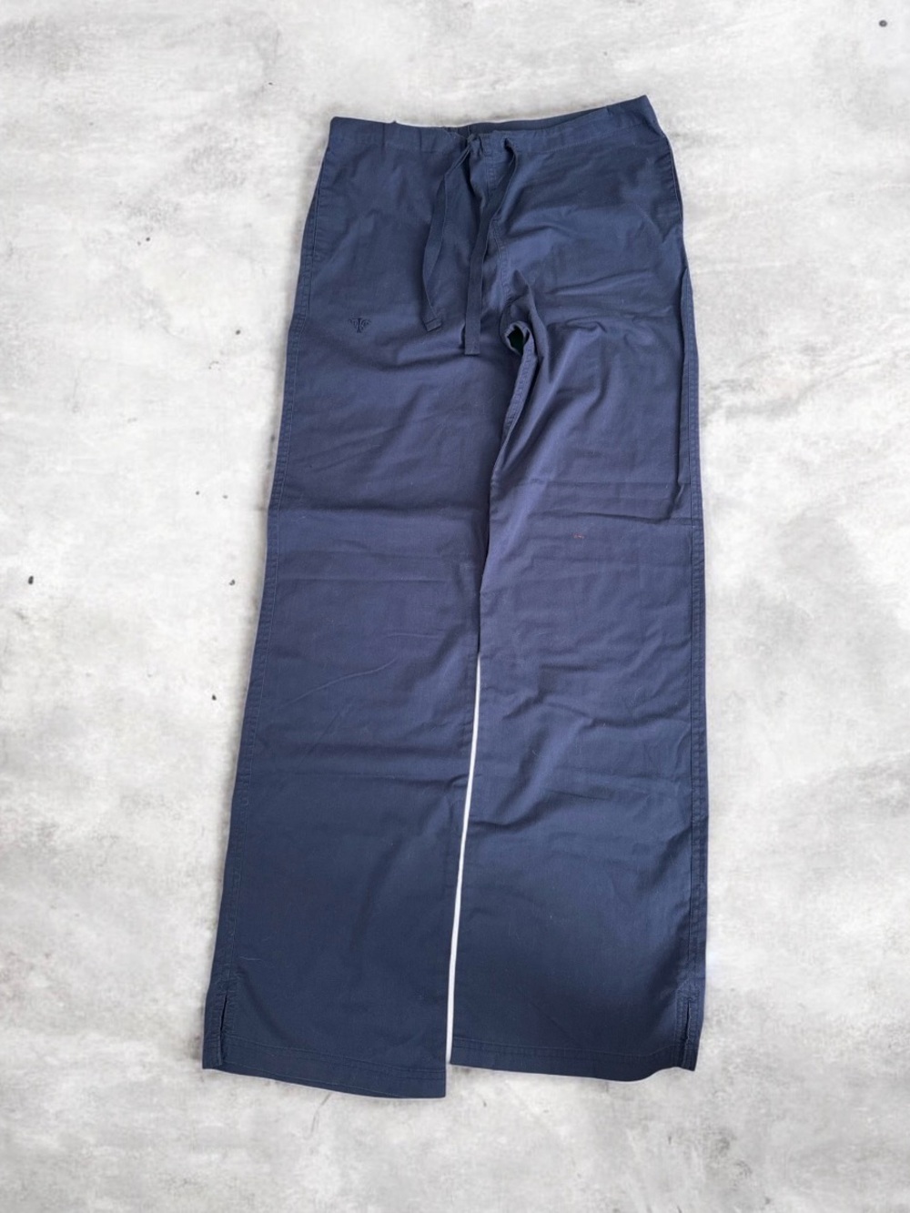 Med Couture Navy Wide-Leg Drawstring Scrub Pants